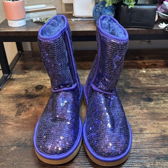 Ugh Purple Sequin Boots‎ size 7 - Picture 5 of 11